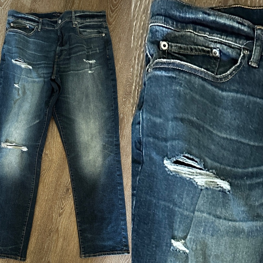 Men’s Lucky Brand 221 Straight Distressed Blue jeans size 36/32 NWT - Picture 2 of 7